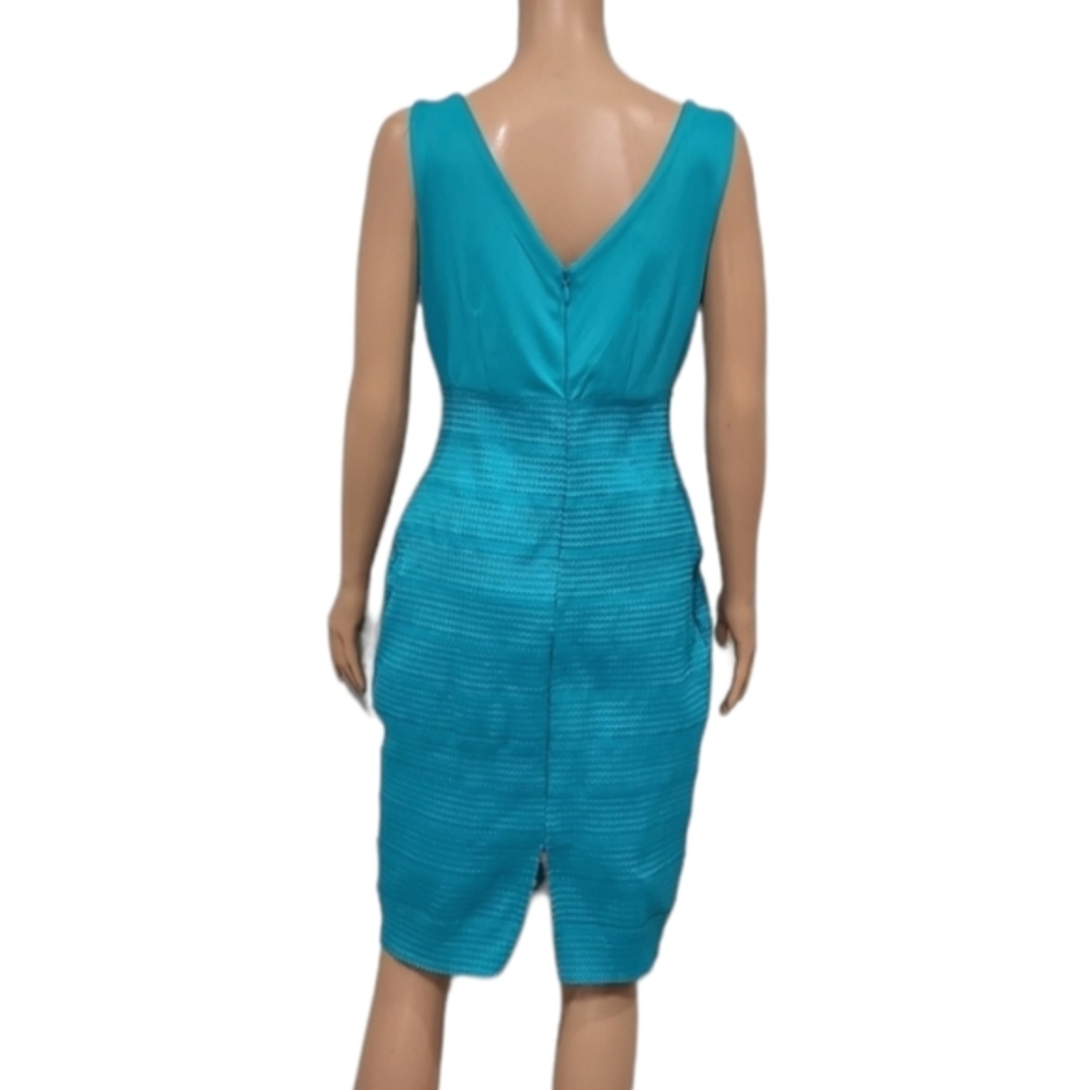 New York company Women's sleeveless stretch knee-length dress Teal blue Size M - Picture 7 of 12